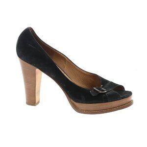 KORS MICHAEL KORS Suede Wood Heels Platform Chunkly Heels Made in Brazil 10